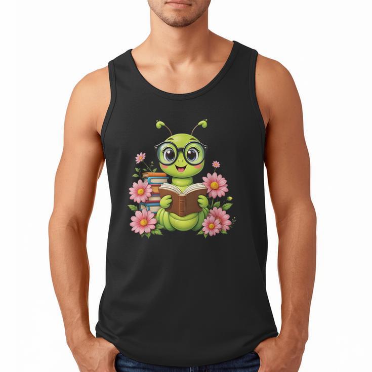 Bookworm Costume Kawaii Reading Worm For World Book Day Men Tank Top