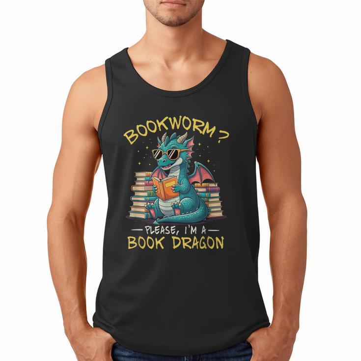 Bookworm I'm A Book Dragon Reading Books Bookish Book Lover Men Tank Top