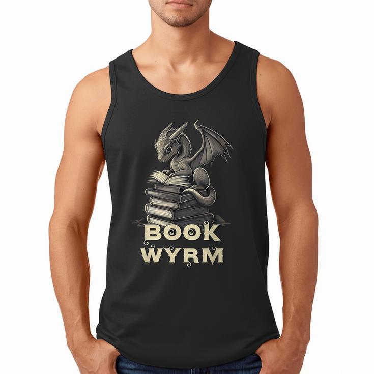 Bookwyrm Dragon Fantasy Bookish Fairytale Book Lover Men Tank Top