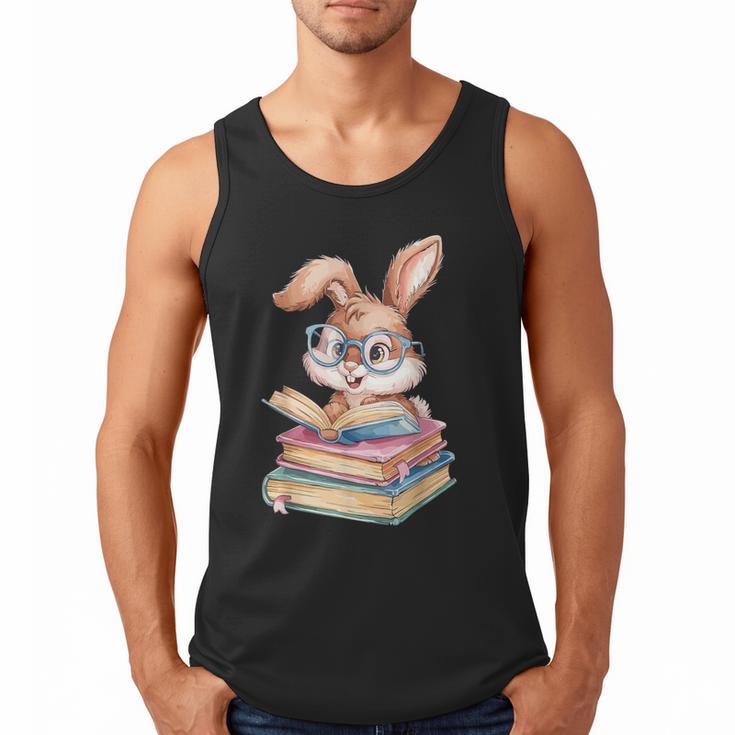Bunny Rabbit Reading Books Rabbit Books Bunny Reader Men Tank Top