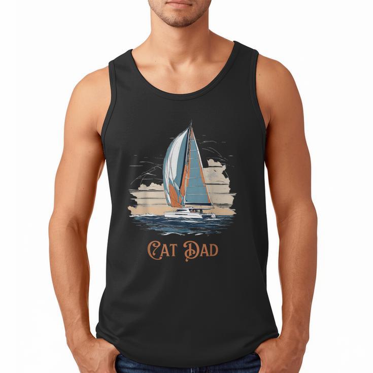 Cat Dad  Vintage Catamaran Sailing Men Tank Top