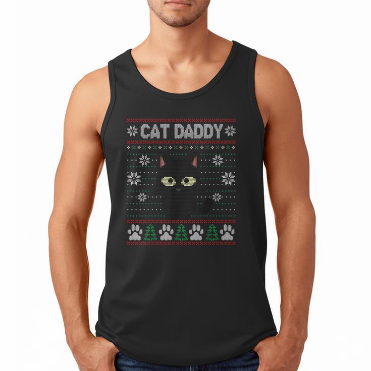 Cat Daddy Ugly Christmas Sweater Pajama Kitty Cat Lover Xmas Men Tank Top