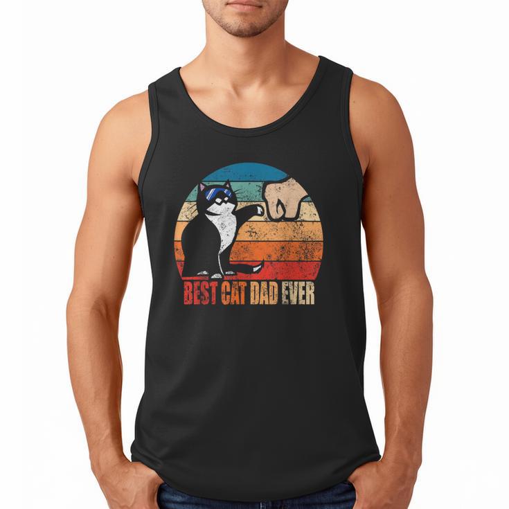 Cat Loving Daddy Fathers Day Mens None Best Cat Dad Ever Paw Fist Bump Fathers Day Tee T Shirt Small US Men Tank Top