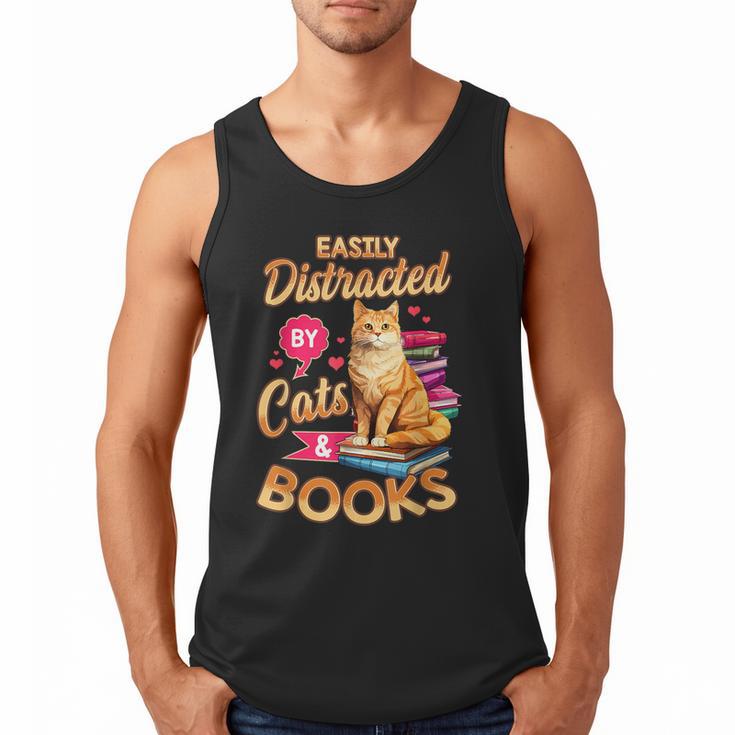 Cat Shirts For Women Book Lover Shirt Cats And Books Men Tank Top