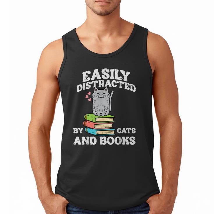 Cats And Books Read Reading Librarian Book Across America Men Tank Top