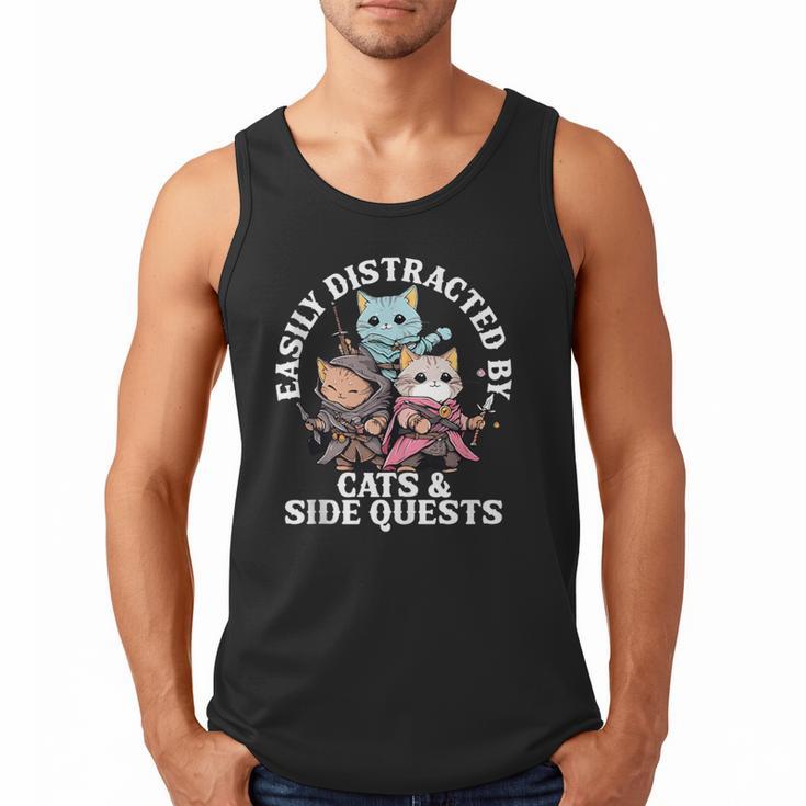 Cats Side Quest Distracted Tabletop Men Women Kids Dad Men Tank Top