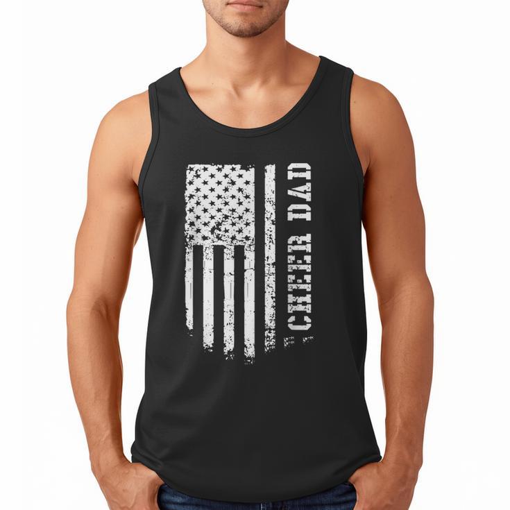 Cheer Dad Cheerleading American Flag Fathers Day Cheerleader Men Tank Top