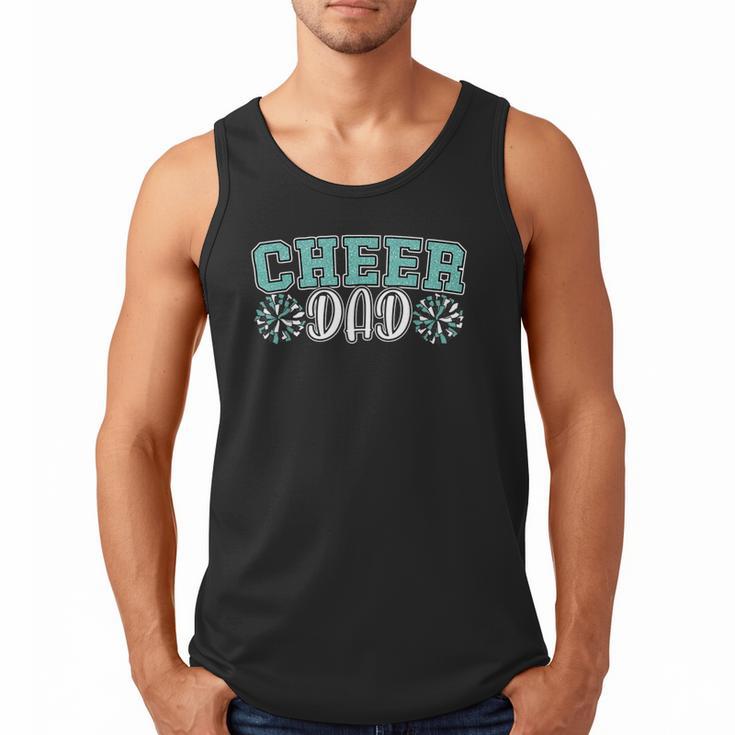 Cheer Dad My Favorite Cheerleader Calls Me Dad Teal Blue Men Tank Top