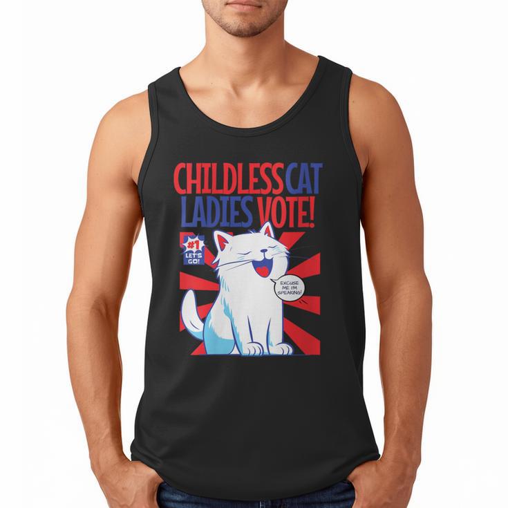 Childless Cat Ladies Vote Kamala Harris Cute Comic Book Cat Men Tank Top