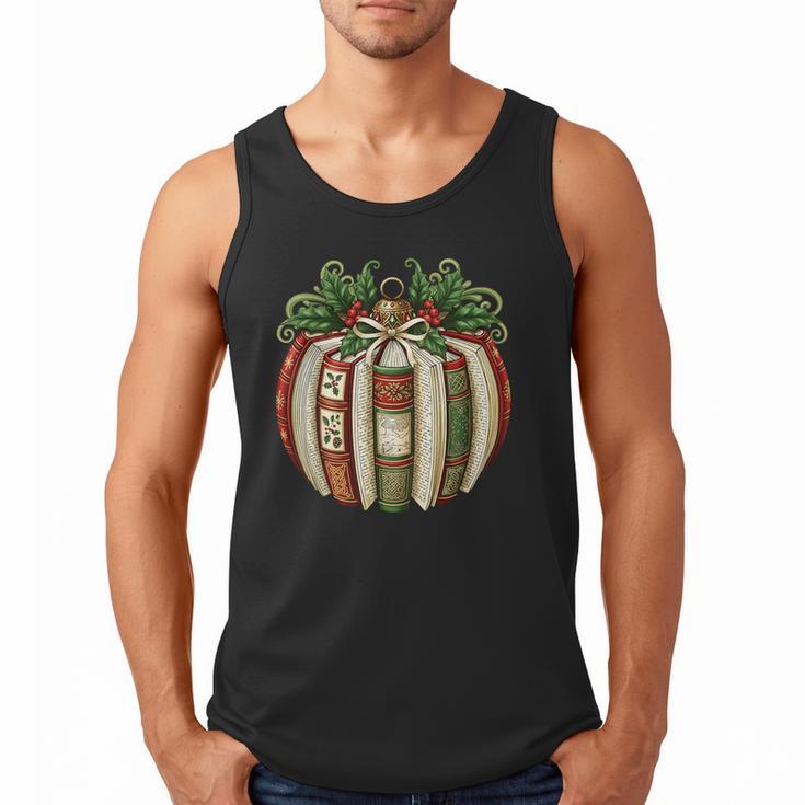 Christmas Book Ornament Bookworm Book Lover Men Women Men Tank Top