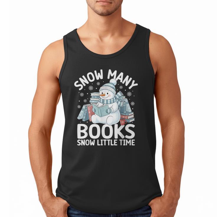 Christmas Reading Snowman So Many Books Men Women Kids Men Tank Top