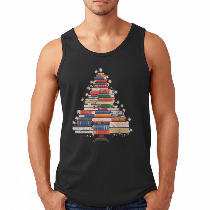 Christmas Tree Book Bookworm Men Tank Top
