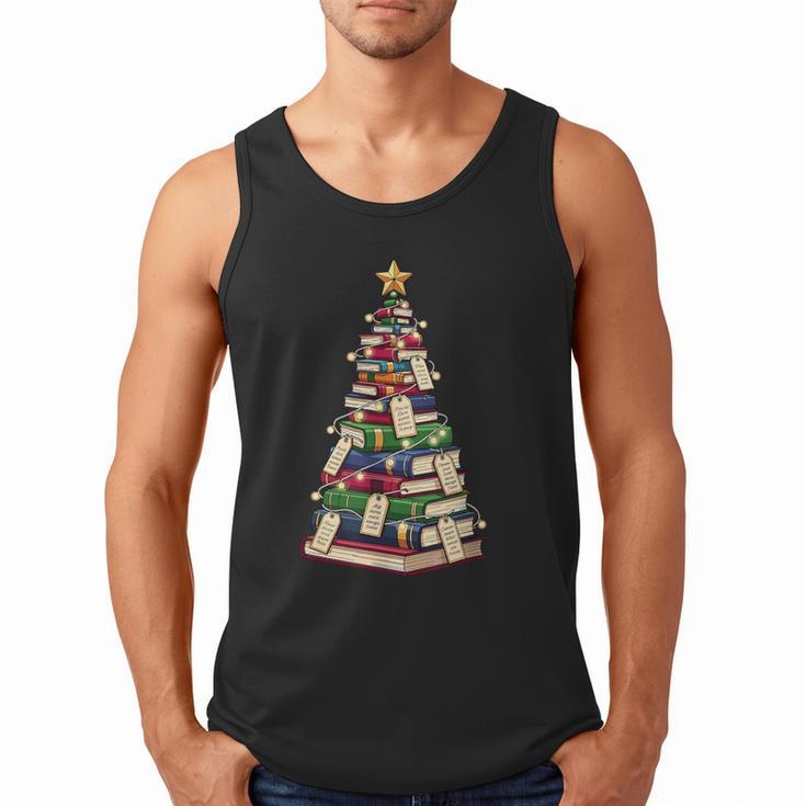 Christmas Tree Of Books For Readers And Librarians Men Tank Top