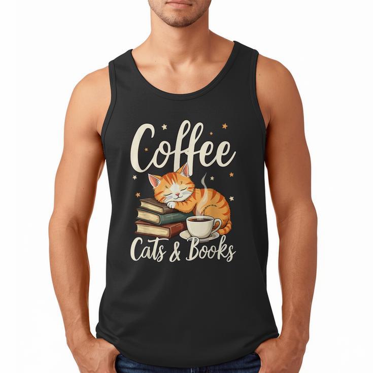 Coffee Cats And Books Lover For Women & Men Coffee Men Tank Top