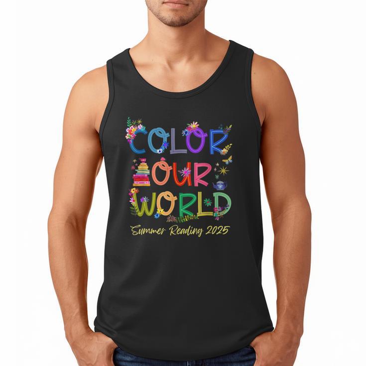 Color Our World Summer Reading 2025 Boho Wildflower Book Men Tank Top