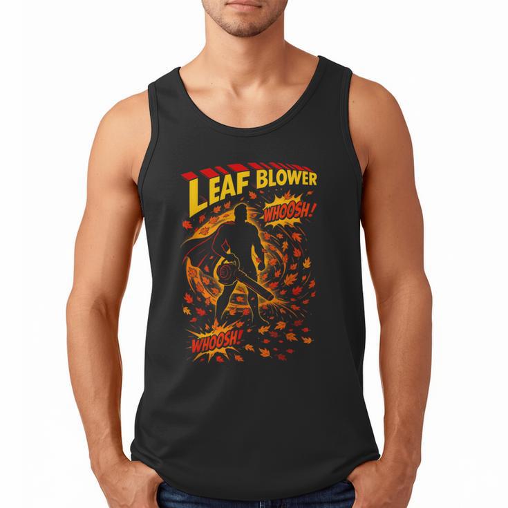 Comic Book Superhero Fall Season Leaf Blower Men Tank Top