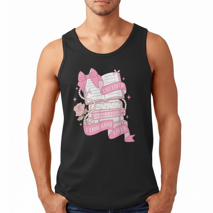 Coquette Reading Book Lover Pink Bow Bookish Mom & Daughter Men Tank Top