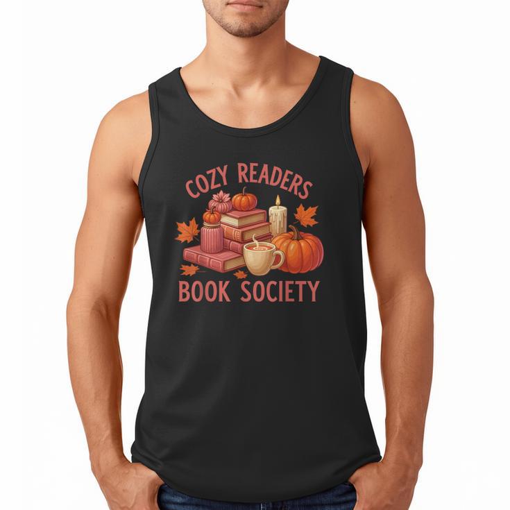 Cozy Readers Book Society Teacher Reading Floral Pumpkin Tee Men Tank Top