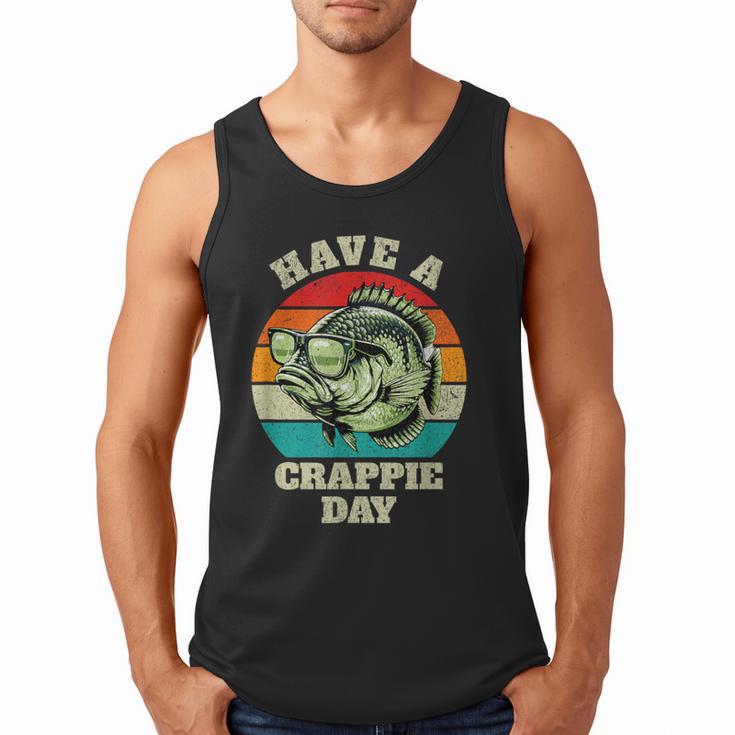 Have A Crappie Day Retro Fishing Sarcastic Dad Men Tank Top