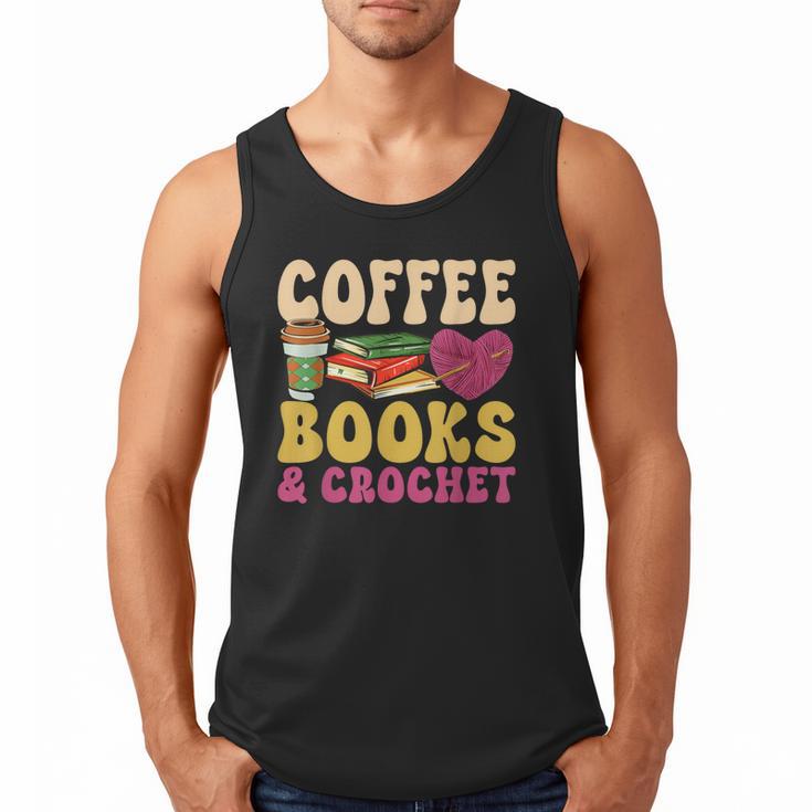 Crochet Coffee Reading Books Crocheter Crocheting Men Tank Top