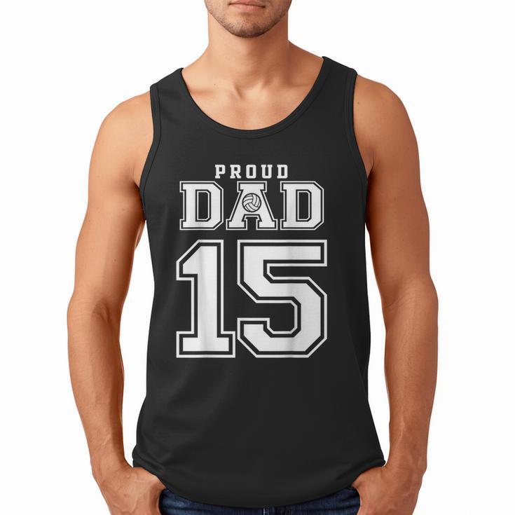 Custom Proud Volleyball Dad Number 15 Personalized For Men Men Tank Top