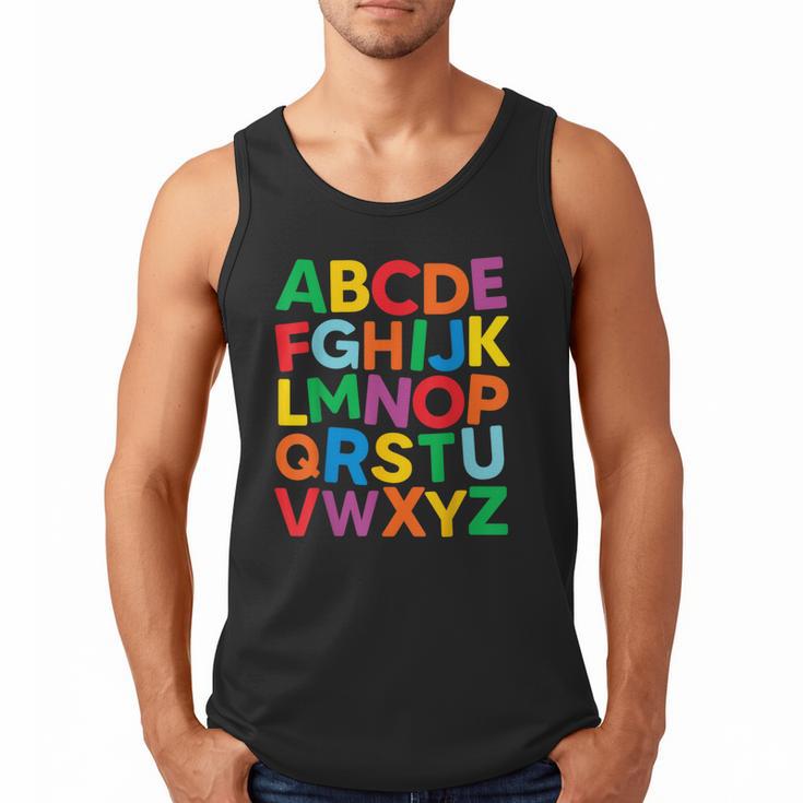 Cute ABCs Shirt Alphabet Colorful Letters Reading Books Kids Men Tank Top