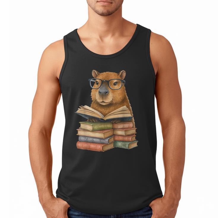 Cute Capybara Reading Books Animal Capybara Bookworms Men Tank Top