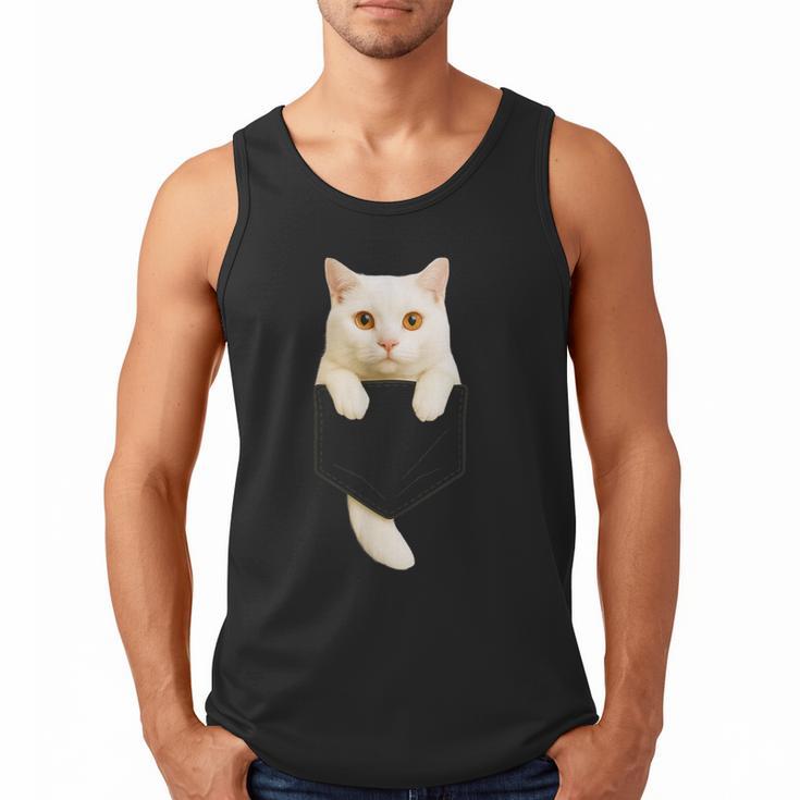 Cute Cat Pocket Cat Mom Cat Dad Cat Lover Men Tank Top
