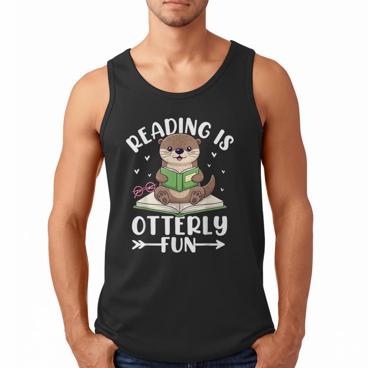 Cute Otter Reading Book Lover Sea Otters Animal Lover Men Tank Top