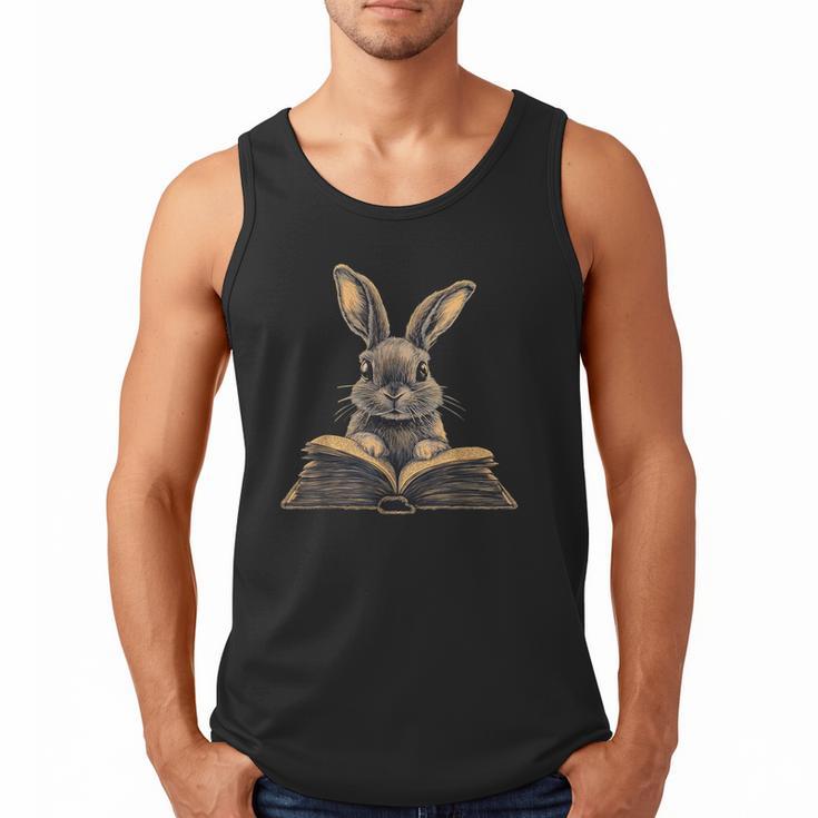 Cute Rabbit Bunny Book Lover Men Tank Top