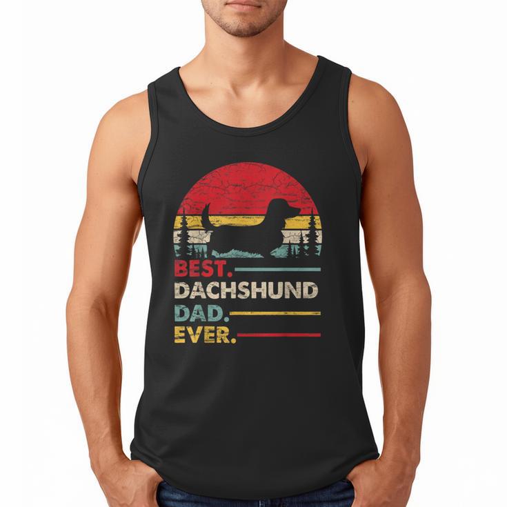 Dachshund Long Haired Best Dad Ever Dog Vintage Retro Men Tank Top