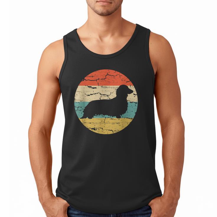 Dachshund Long Haired Dog Vintage Mom Dad Retro Men Tank Top