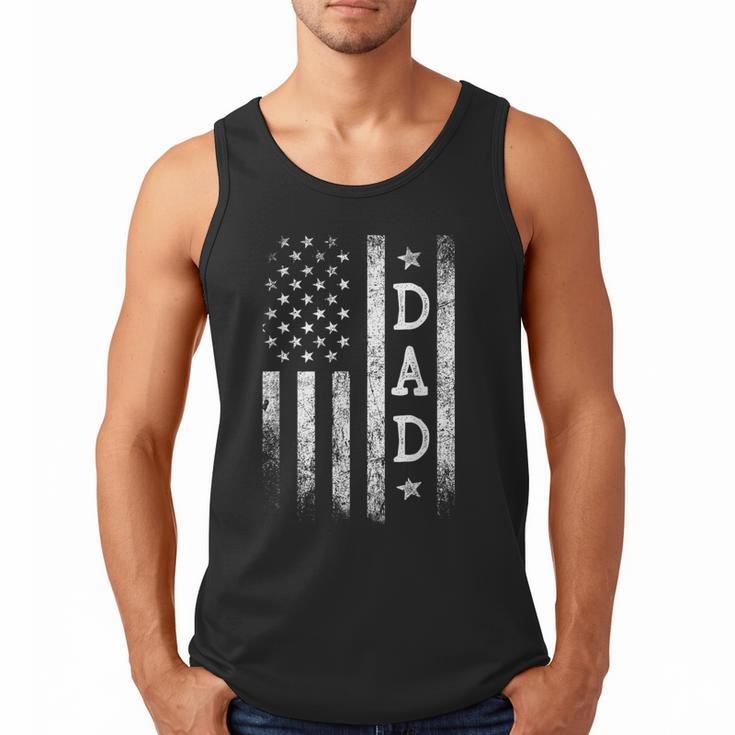 Dad American Flag Dad Patriotic Father's Day Men Tank Top