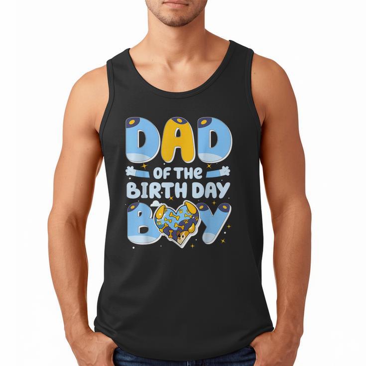 Dad Of The Birthday Boy Blue Dog Family Matching Men Tank Top