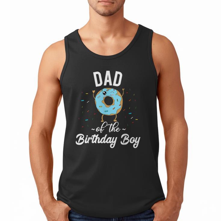 Dad Of The Birthday Boy Donut Theme Party Blue Father Men Tank Top