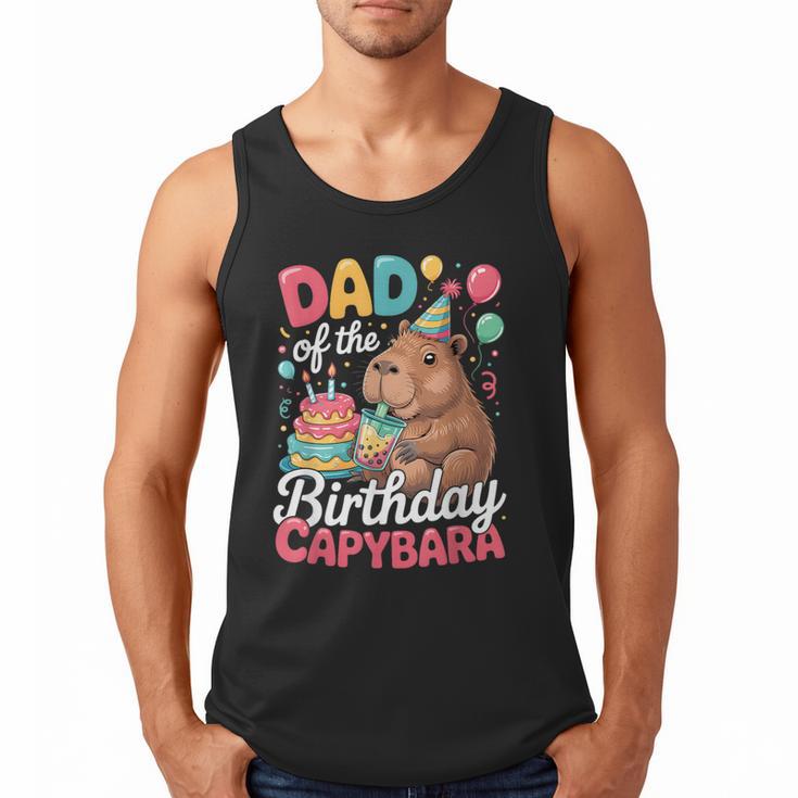 Dad Of The Birthday Capybara Boba Tea Girl Bday Party Family Men Tank Top