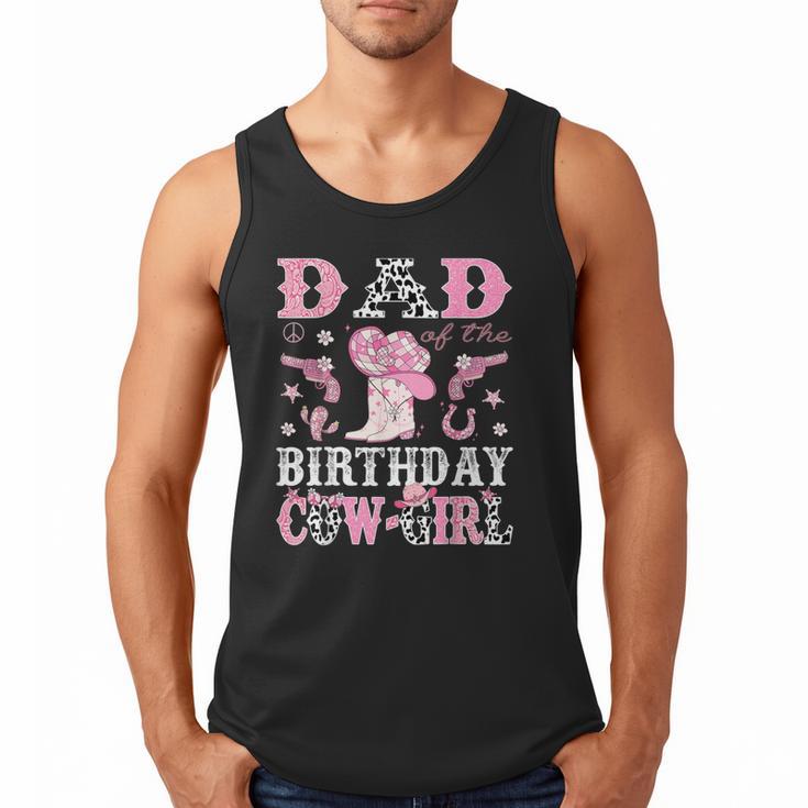 Dad Of The Birthday Cowgirl Pink Disco Rodeo Western Men Tank Top