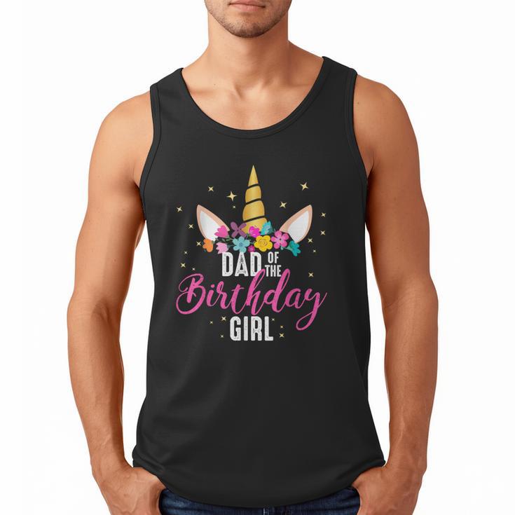 Dad Of The Birthday Girl Father Unicorn Birthday Small Men Tank Top