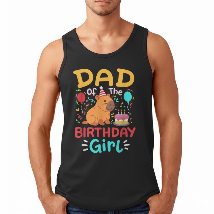 Dad Of The Birthday Girl Kids Cute Capybara Bday Family Men Tank Top