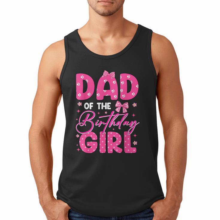 Dad Of The Birthday Girl Pink Bow Birthday Girl Family Men Tank Top