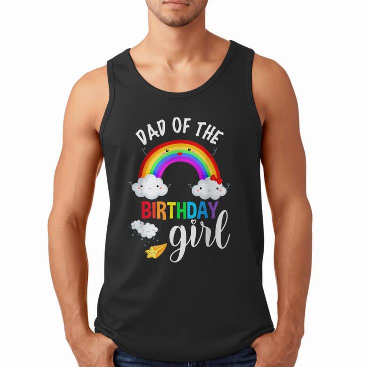 Dad Of The Birthday Girl Rainbow B-Day Matching Family Men Tank Top