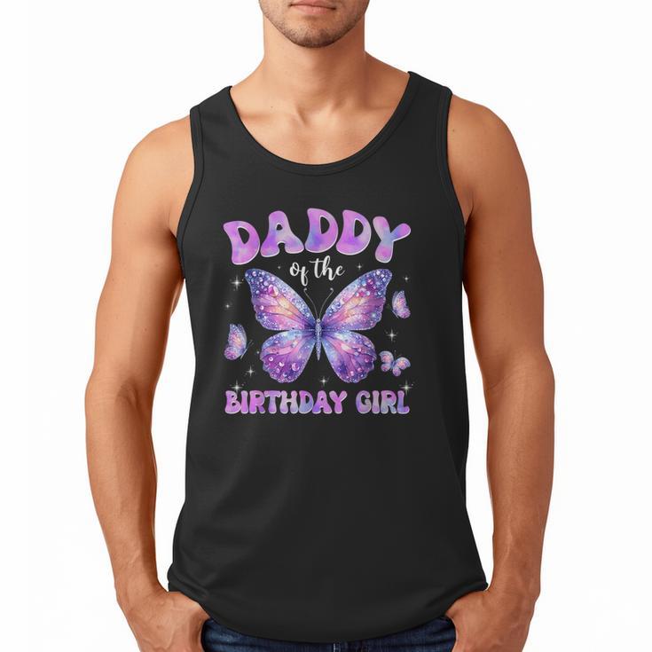 Dad Of The Birthday Girl Tie Dye Butterfly Birthday Family Men Tank Top