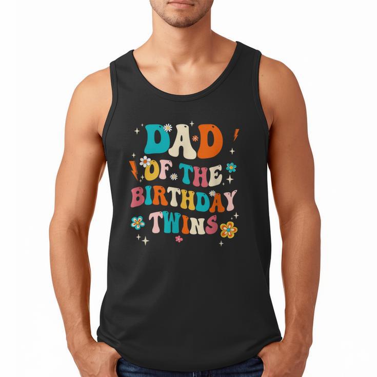 Dad Of The Birthday Twins Boys Girls Party Retro Bday Men Tank Top