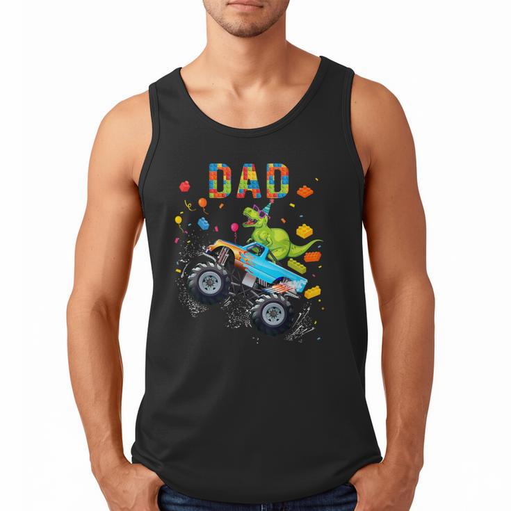 Dad Building Blocks Monster Truck Dinosaur Birthday Men Tank Top