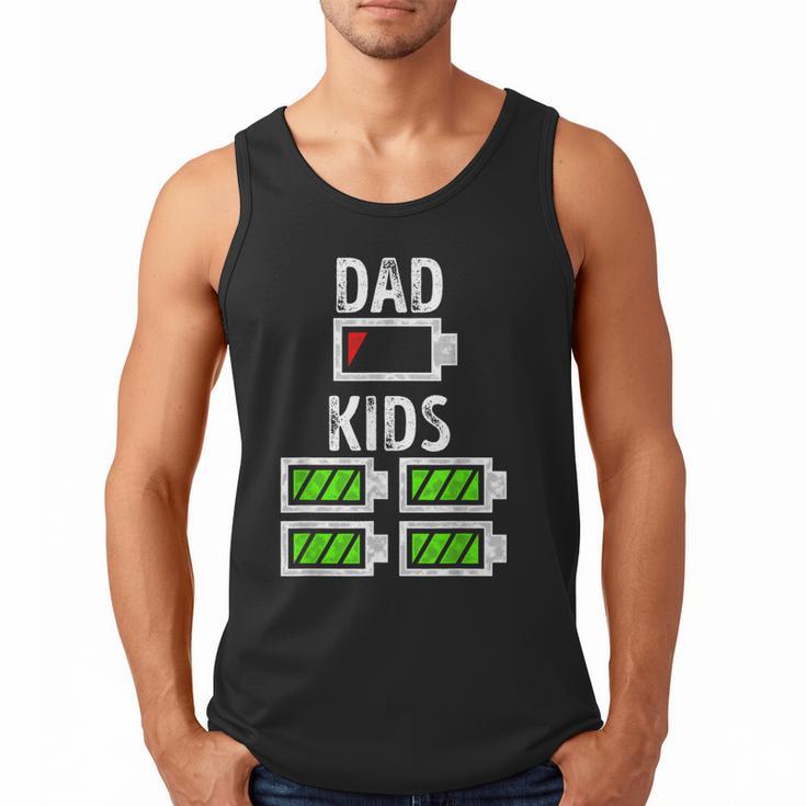 Dad Of Four Low Battery Father Of 4 Kids Dad Men Tank Top