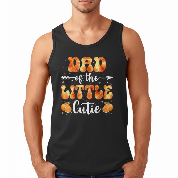 Dad Little Cutie Baby Shower Orange 1st Birthday Party Men Tank Top