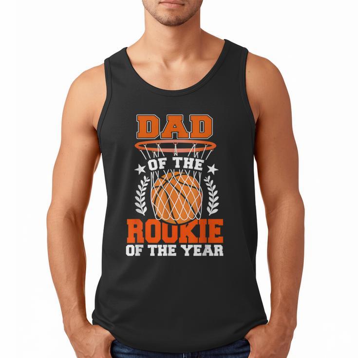 Dad Of Rookie 1st Basketball Bday Theme Matching Men Tank Top