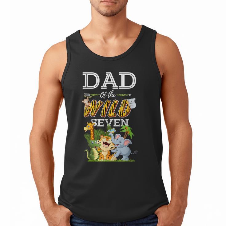 Dad Of The Wild Seven Animal Safari 7th Birthday Party Men Tank Top