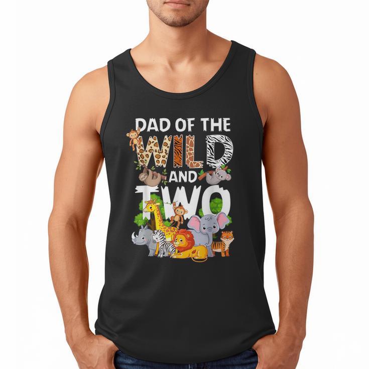 Dad Of The Wild Two Zoo 2nd Birthday Safari Jungle Animal Men Tank Top