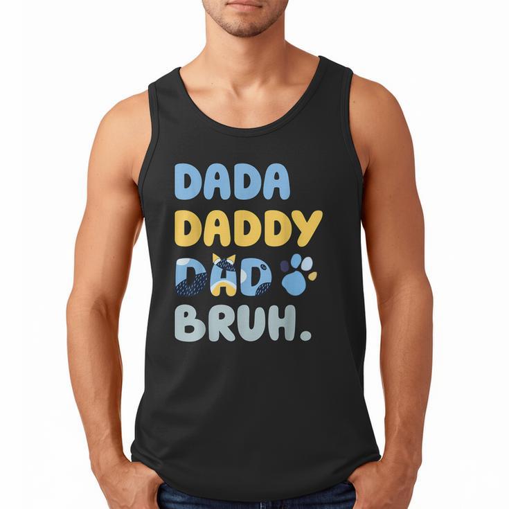 Dada Daddy Dad Bruh Fathers Day Blue Dog Men Tank Top